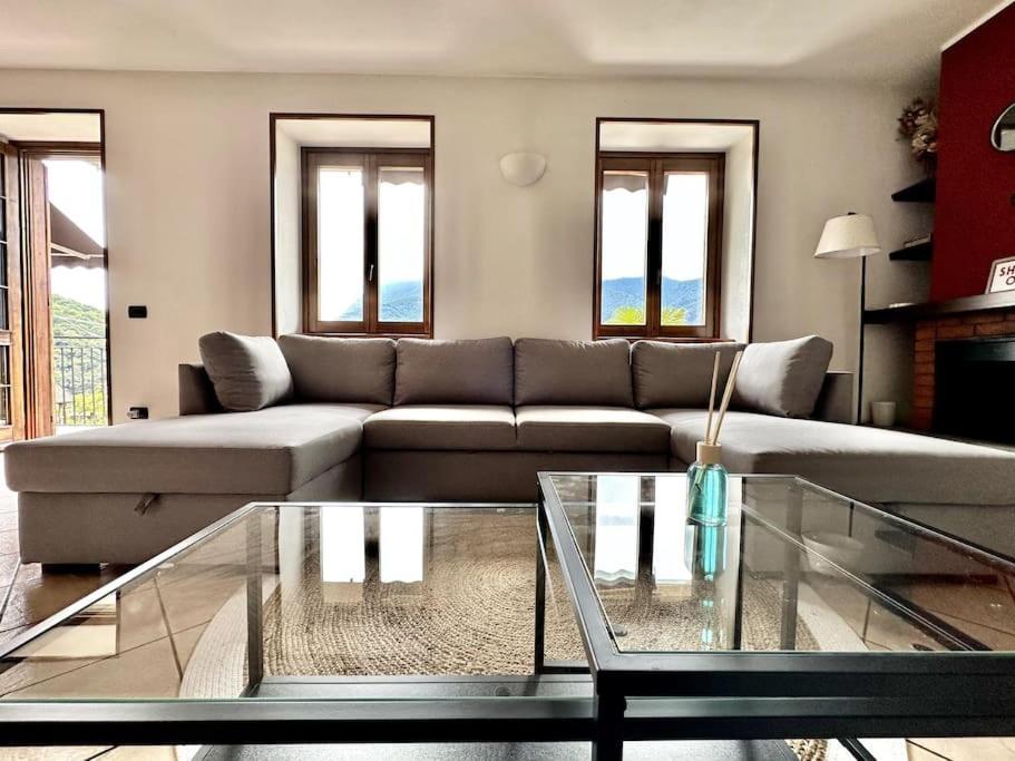 3Br Villetta Con Panoramica Sul Lago Nesso Bagian luar foto